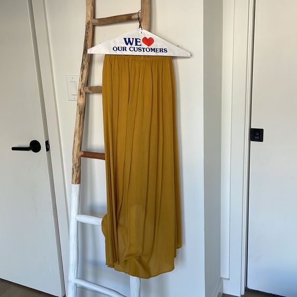 &other stories mustard yellow size 2 wrap skirt - Picture 2 of 3